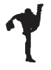 silhouette of baseball pitcher